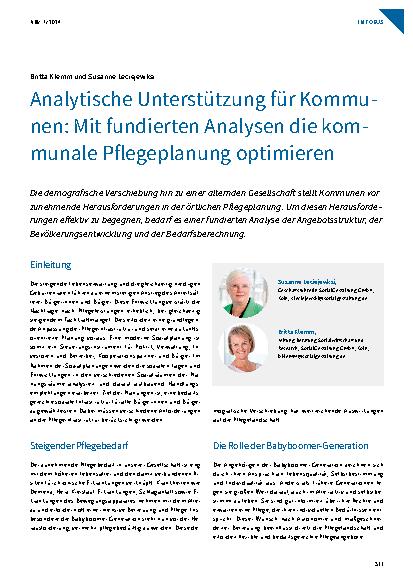 Vorschauseite 1: Analytische Unterstützung für Kommunen: Mit fundierten Analysen die kommunale Pflegeplanung optimieren.