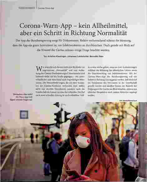 Vorschauseite 1: Corona-Warn-App - kein Allheilmittel, aber ein Schritt in Richtung Normalität
