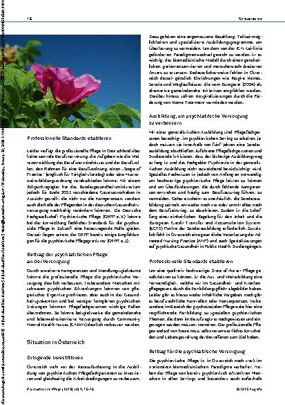 Vorschauseite 2: ICN-Leitlinien zur psychosozialen Pflege Auswirkungen auf Deutschland, Österreich und die Schweiz