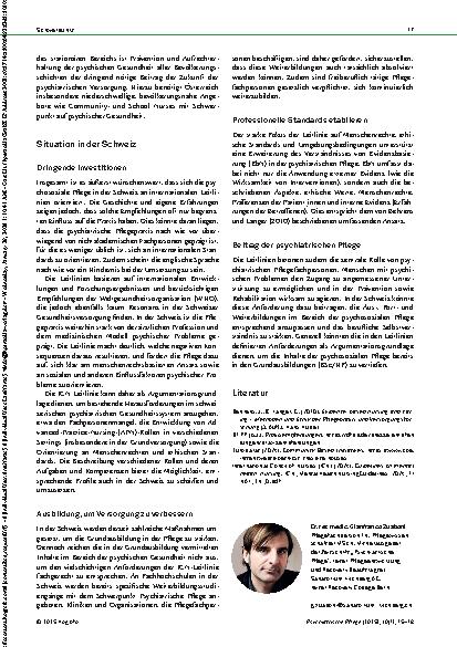 Vorschauseite 3: ICN-Leitlinien zur psychosozialen Pflege Auswirkungen auf Deutschland, Österreich und die Schweiz