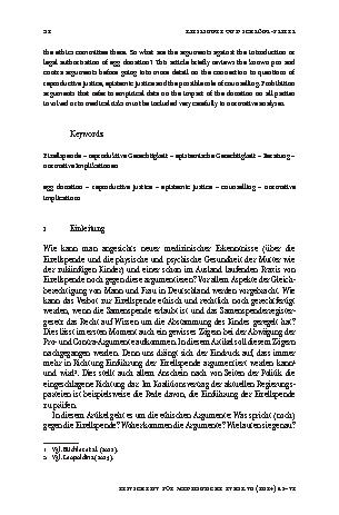 Vorschauseite 2: Was spricht aus ethischer Sicht gegen eine Legalisierung der Eizellspende?