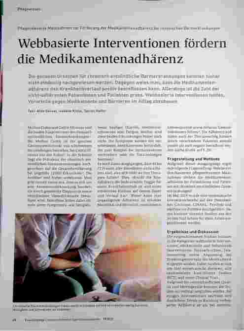 Vorschauseite 1: Webbasierte Interventionen fördern die Medikamentenadhärenz.