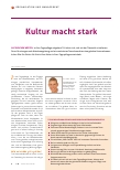 Vorschauseite 1: Kultur macht stark.