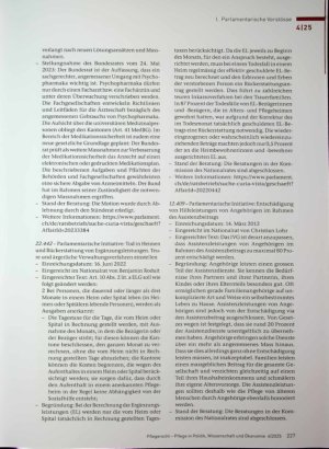 Vorschauseite 2: Gesetzgebung Parlamentarische Vorstösse