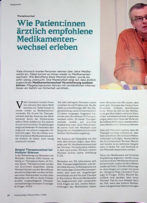 Vorschauseite 1: Wie Patientinnen ärztlich empfohlene Medikamentenwechsel erleben