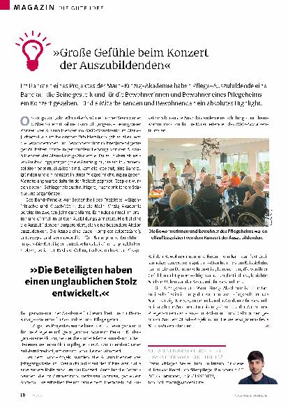 Vorschauseite 1: "Große Gefühle beim Konzert der Auszubildenden"