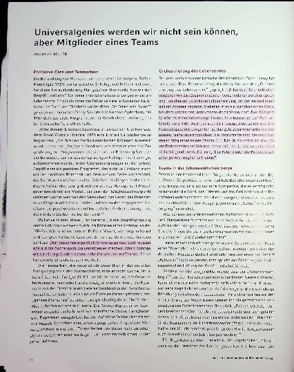 Vorschauseite 3: Universalgenies werden wir nicht sein können, aber Mitglieder eines Teams.