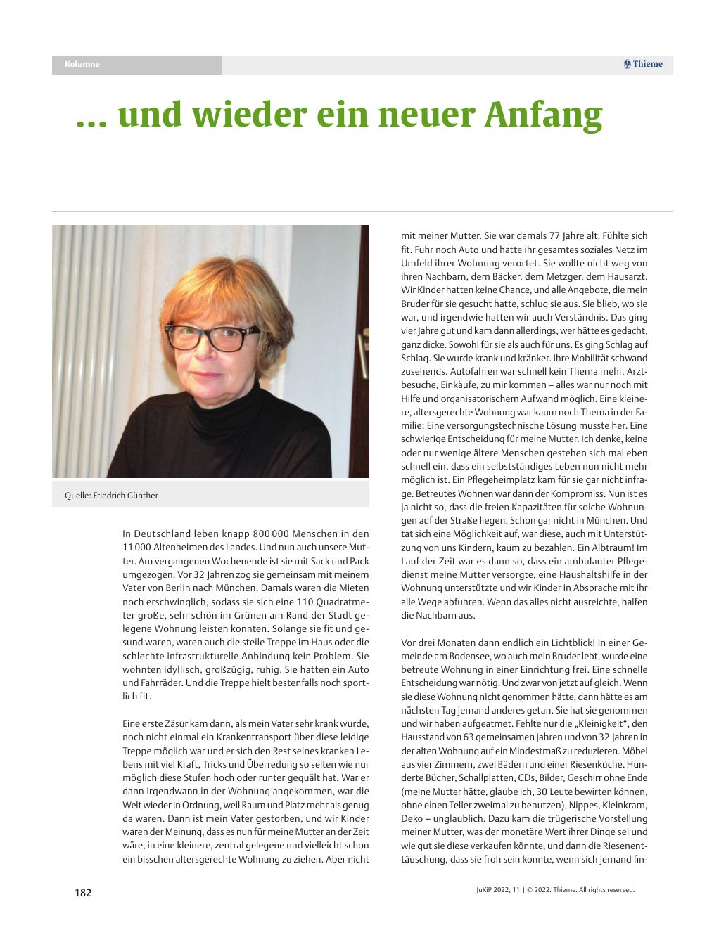 Vorschauseite 1: … und wieder ein neuer Anfang