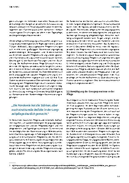Vorschauseite 2: Die Pflegepolitik in der 20. Legislaturperiode – ein Rückblick