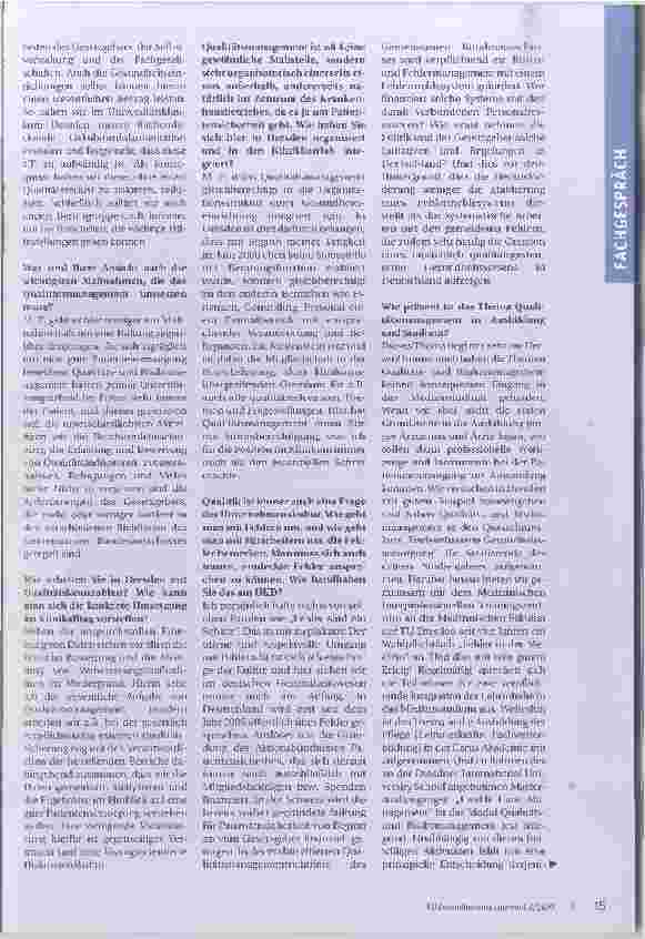 Vorschauseite 2: Beim Thema Qualität ist jeder einzelne Mitarbeiter gefordert. Interview mit Prof. Dr. Maria Eberlein-Gonska.