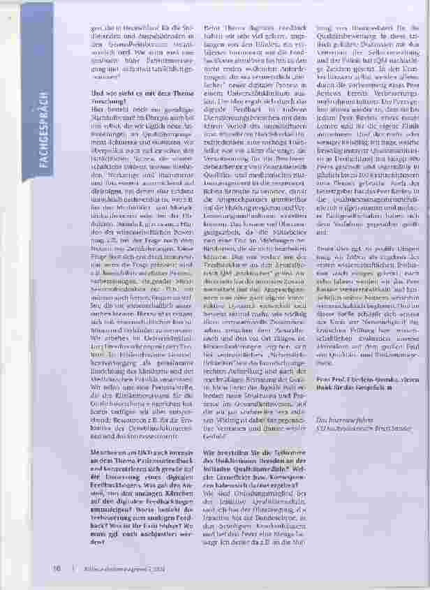 Vorschauseite 3: Beim Thema Qualität ist jeder einzelne Mitarbeiter gefordert. Interview mit Prof. Dr. Maria Eberlein-Gonska.