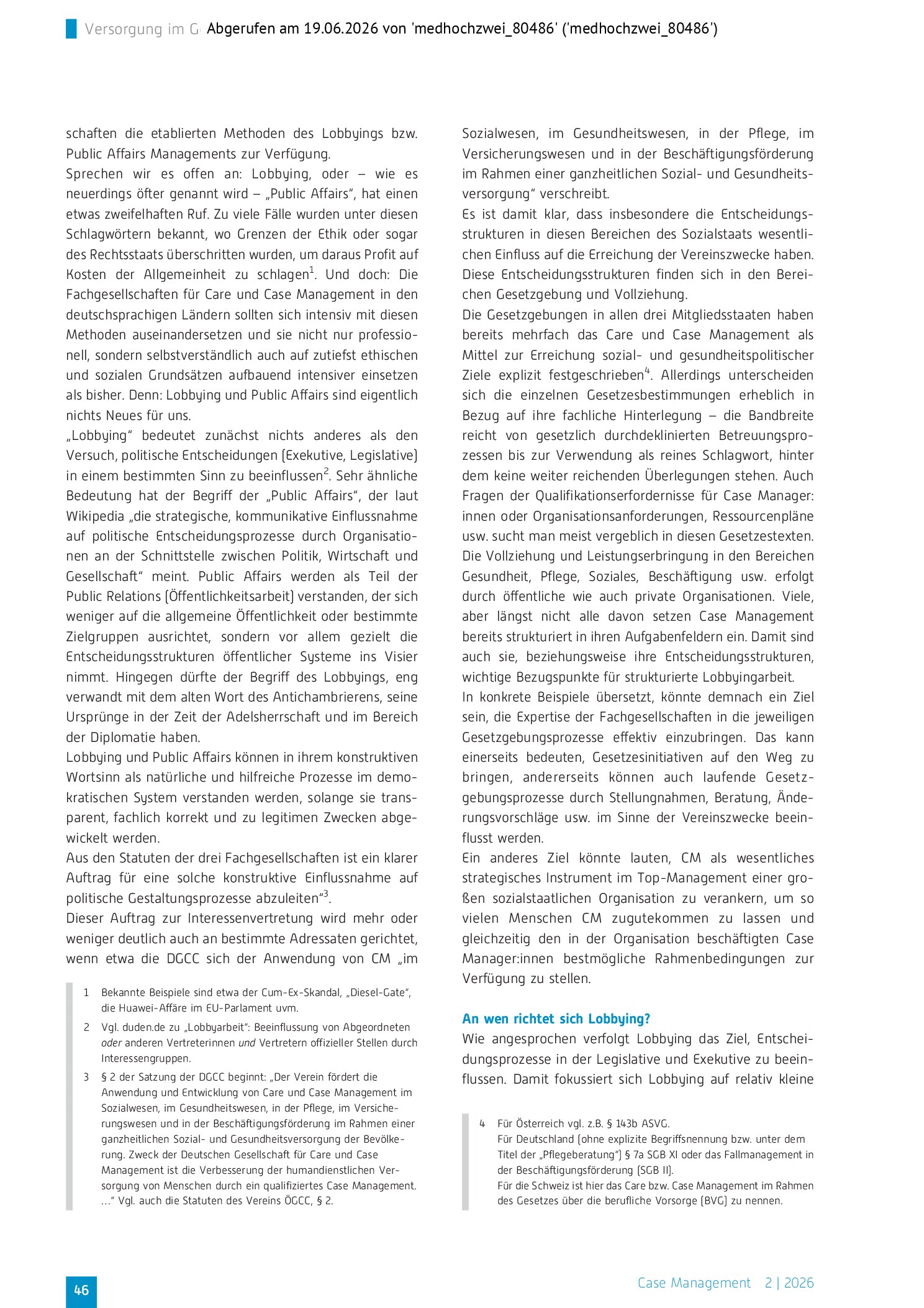Vorschauseite 3: Versorgung im Gemeinwesen nachhaltig gestalten. Care und Case Management im politischen Horizont voranbringen