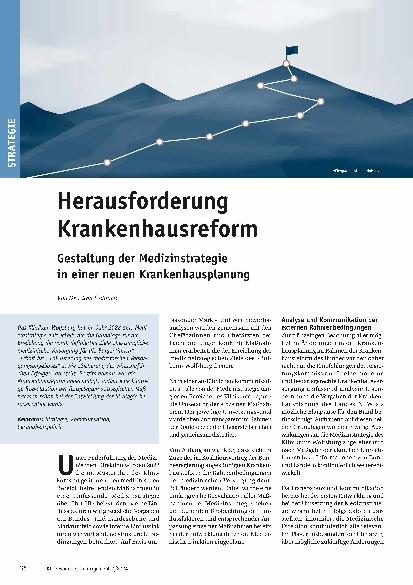 Vorschauseite 1: Herausforderung Krankenhausreform: Gestaltung der Medizinstrategie in einer neuen Krankenhausplanung
