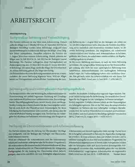 Vorschauseite 1: Rechtsprechung Sachgrundlose Befristung und Vorbeschäftigung