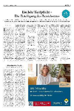 Vorschauseite 1: Ein Jahr Tarifpflicht - Die Beteiligung des Betriebsrates