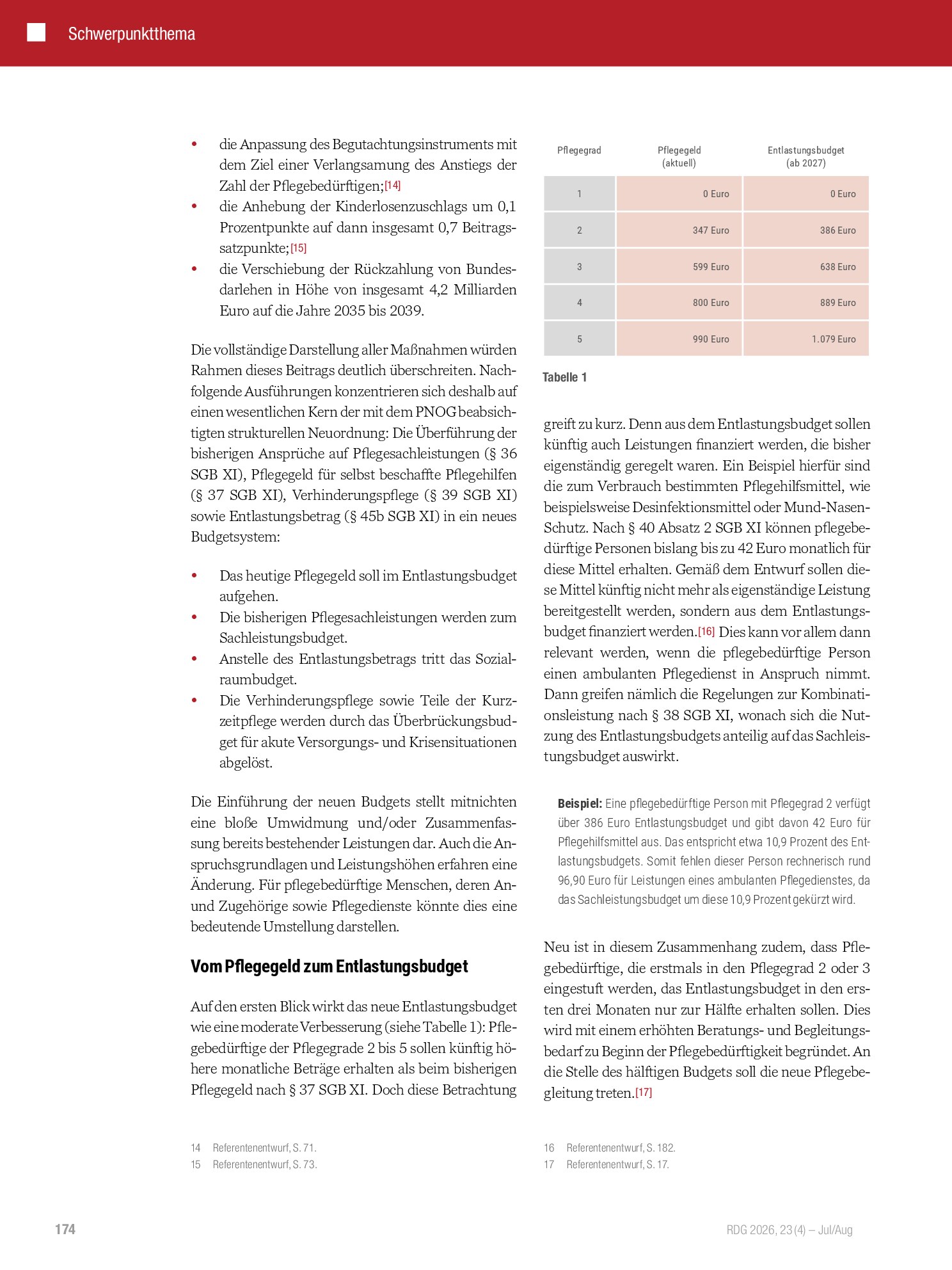 Vorschauseite 3: Pflegereform 2027: Vier neue Budgets, viele offene Fragen