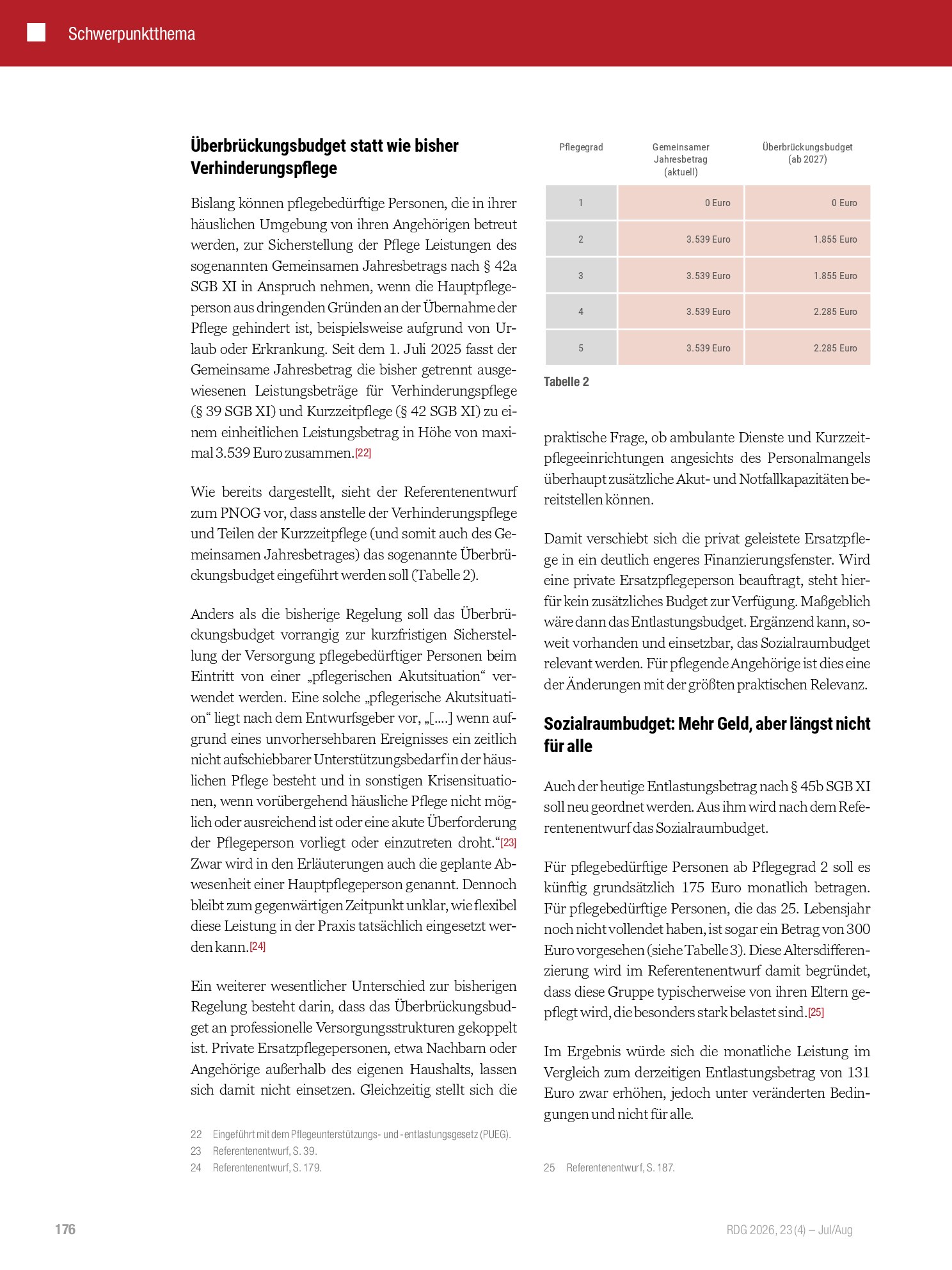 Vorschauseite 5: Pflegereform 2027: Vier neue Budgets, viele offene Fragen