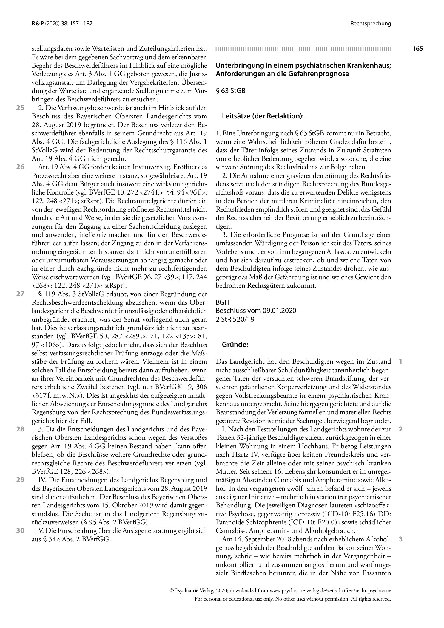 Vorschauseite 5: Unzureichende fachgerichtliche Sachaufklärung hinsichtlich der Vermittlung einer ehrenamtlichen Besuchsbetreuung im Rahmen des Justizvollzugs