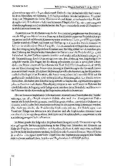 Vorschauseite 6: Die modellhafte Implementierung des Expertenstandards „Beziehungsgestaltung in der Pflege von Menschen mit Demenz“: Was fördert eine gelingende Beziehungsgestaltung?