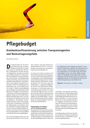 Vorschauseite 1: Pflegebudget Krankenhausfinanzierung zwischen Transparenzgewinn und Rückverlagerungsfalle