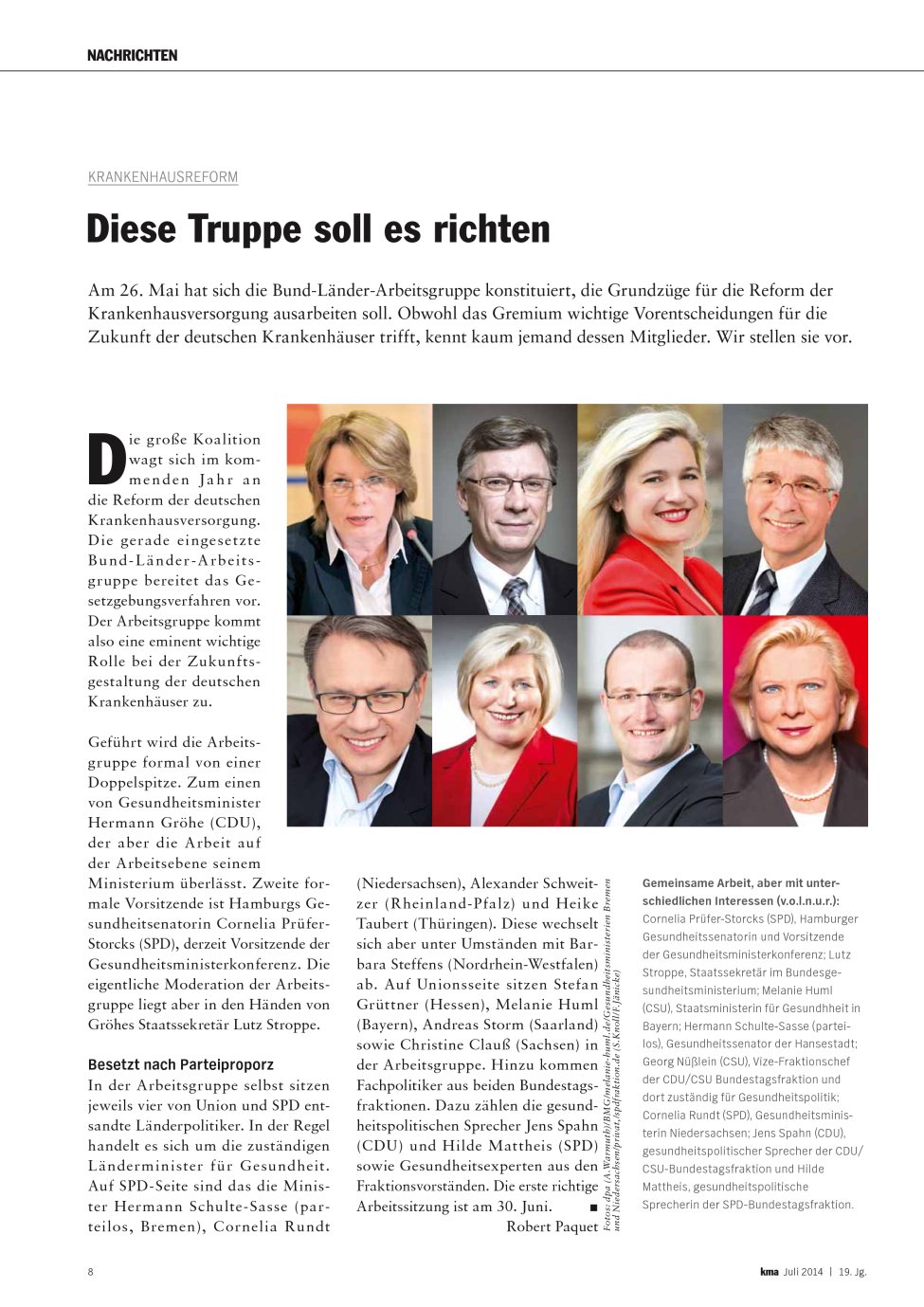 Vorschauseite 1: Diese Truppe soll es richten