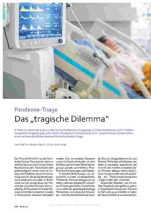 Vorschauseite 1: Pandemie-Triage Das „tragische Dilemma“