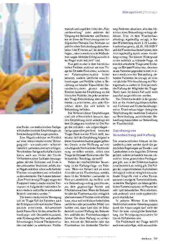Vorschauseite 2: Pandemie-Triage Das „tragische Dilemma“