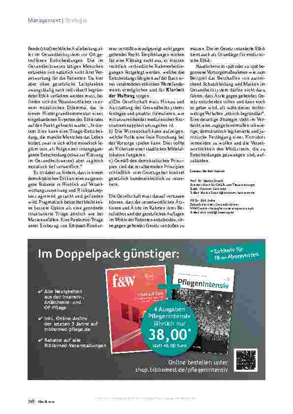 Vorschauseite 3: Pandemie-Triage Das „tragische Dilemma“