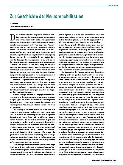 Vorschauseite 1: Zur Geschichte der Neurorehabilitation
