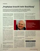 Vorschauseite 1: "Prophylaxe braucht mehr Beachtung"