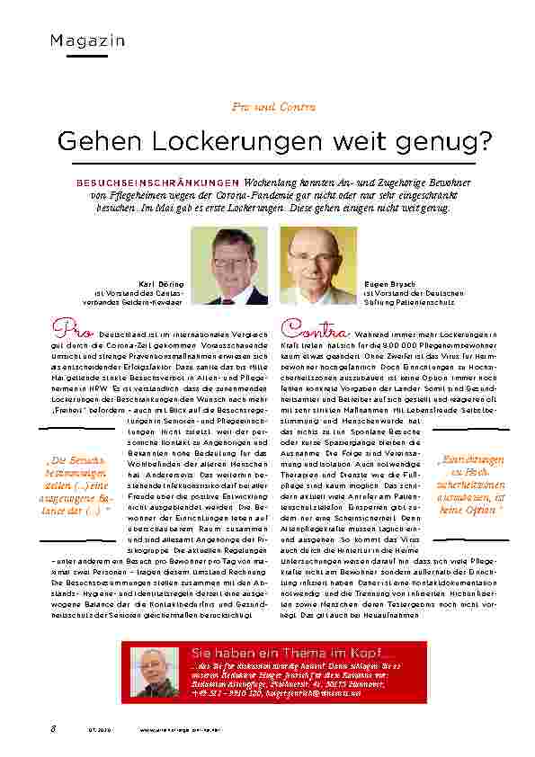 Vorschauseite 1: Gehen Lockerungen weit genug?
