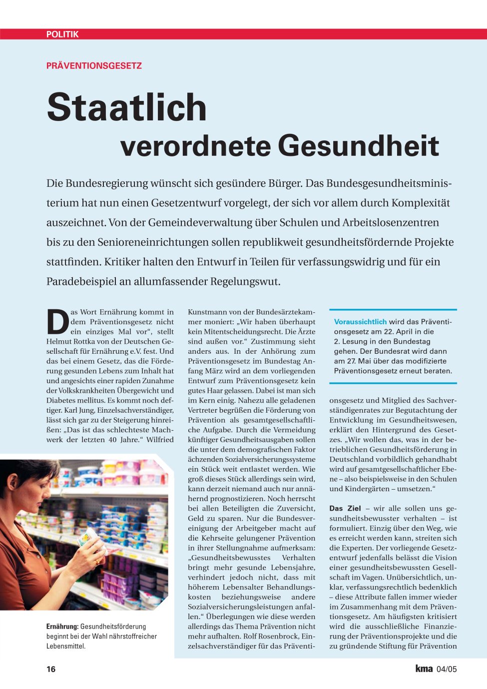 Vorschauseite 1: Staatlich verordnete Gesundheit
