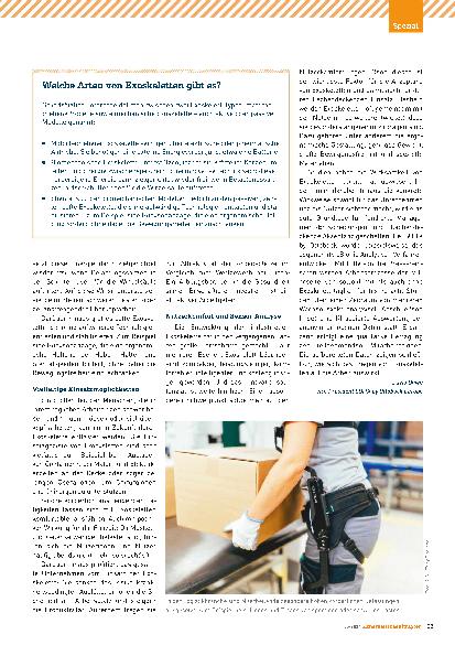 Vorschauseite 2: Exoskelette in der Logistikbranche: Belastungen reduzieren