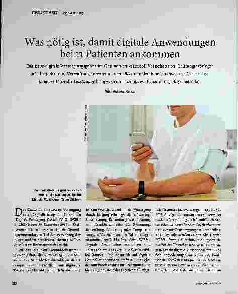 Vorschauseite 1: Was nötig ist, damit digitale Anwendungen beim Patienten ankommen