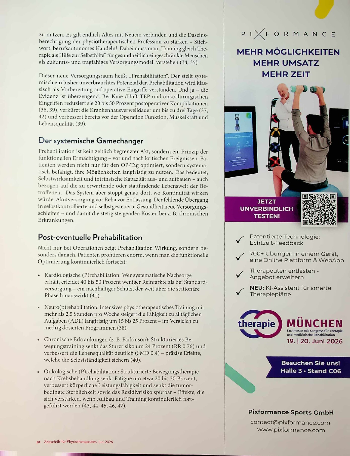 Vorschauseite 4: Warum Prähabilitation völlig unterentwickelt ist