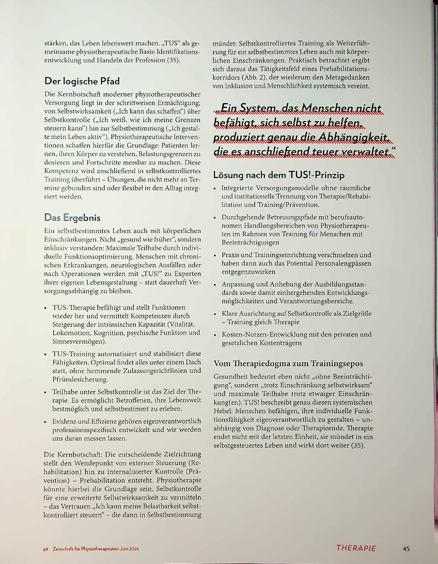 Vorschauseite 6: Warum Prähabilitation völlig unterentwickelt ist