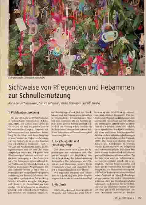 Vorschauseite 1: Sichtweise von Pflegenden und Hebammen zur Schnullernutzung