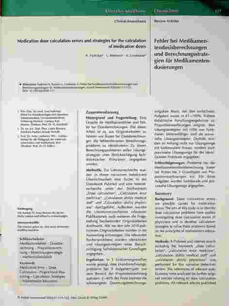 Vorschauseite 1: Fehler bei Medikamentendosisberechnungen und Berechnungsstrategien für Medikamentendosierungen