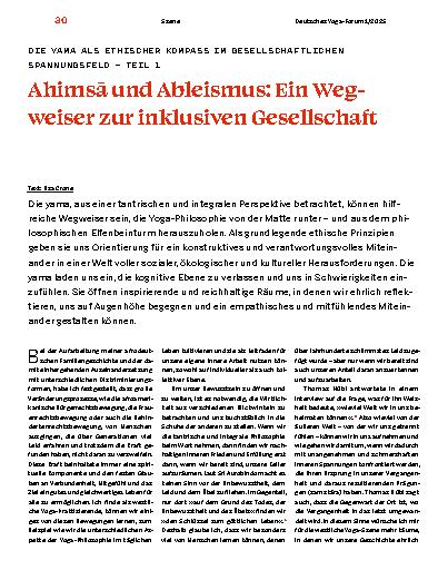 Vorschauseite 1: Ahimsā und Ableismus: Ein Wegweiser zur inklusiven Gesellschaft