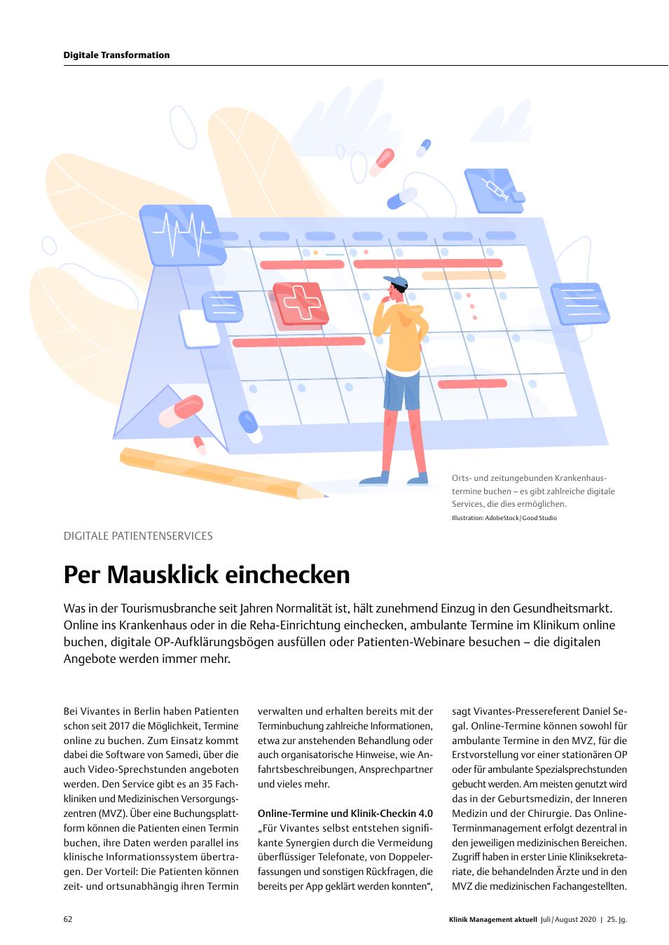 Vorschauseite 1: Digitale Patientenservices: Per Mausklick einchecken