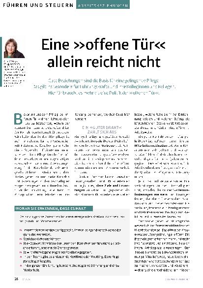 Vorschauseite 1: Eine „offene Tür“ allein reicht nicht