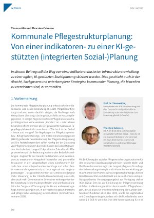 Vorschauseite 1: Kommunale Pflegestrukturplanung: Von einer indikatorenzu einer KI-gestützten (integrierten Sozial-)Planung