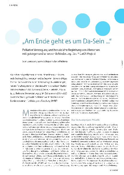 Vorschauseite 1: THEMA „Am Ende geht es um Da-Sein ...“