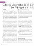 Vorschauseite 1: Gibt es Unterschiede in der Bauchmuskelfunktion bei Sängerinnen mit und ohne Stimmstörungen?