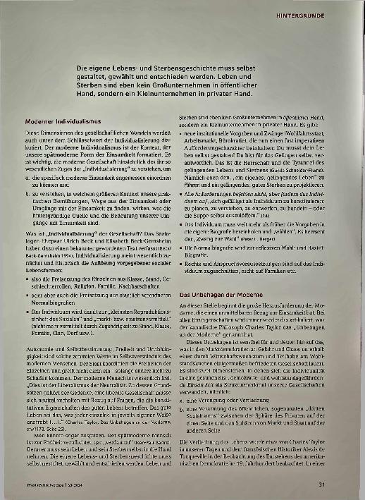 Vorschauseite 4: Das ermüdete und erschöpfte Ich in der Gesellschaft der Einsamkeiten. Was uns Hoffnung geben kann.