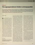 Vorschauseite 1: Versorgungsstrukturen hindern Leistungsqualität