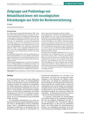 Vorschauseite 1: Zielgruppe und Problemlage von Rehabilitand: innen mit neurologischen Erkrankungen aus Sicht der Rentenversicherung