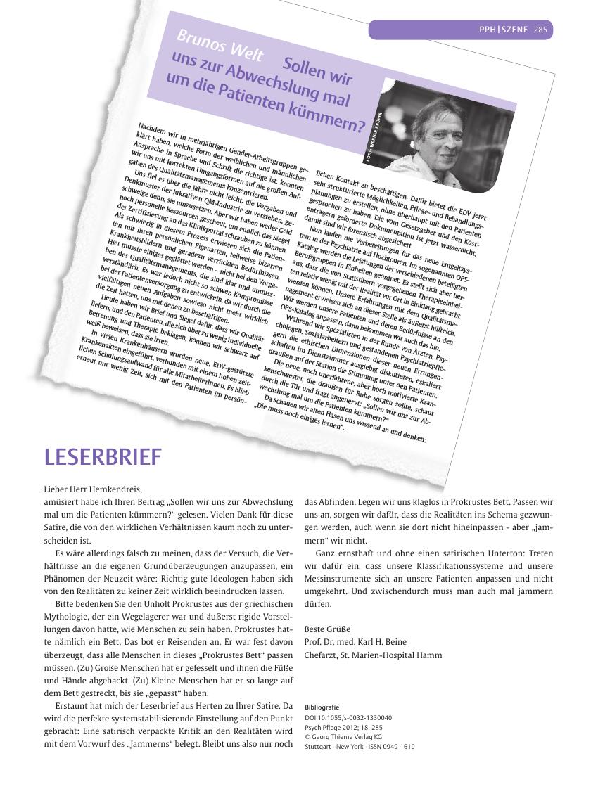 Vorschauseite 1: Leserbrief