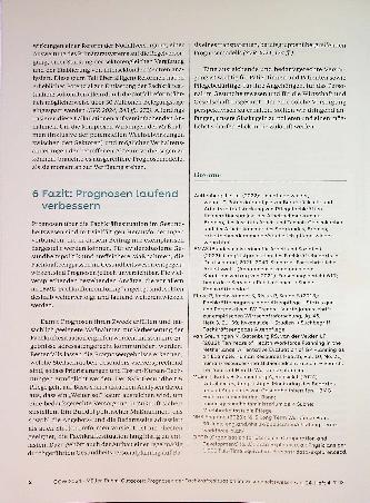 Vorschauseite 6: Prognosen der Fachkräftesituation im Gesundheitswesen