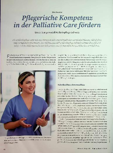 Vorschauseite 1: Pflegerische Kompetenz in der Palliative Care fördern. Das Bildungsmodell Palliativpflege Schweiz.
